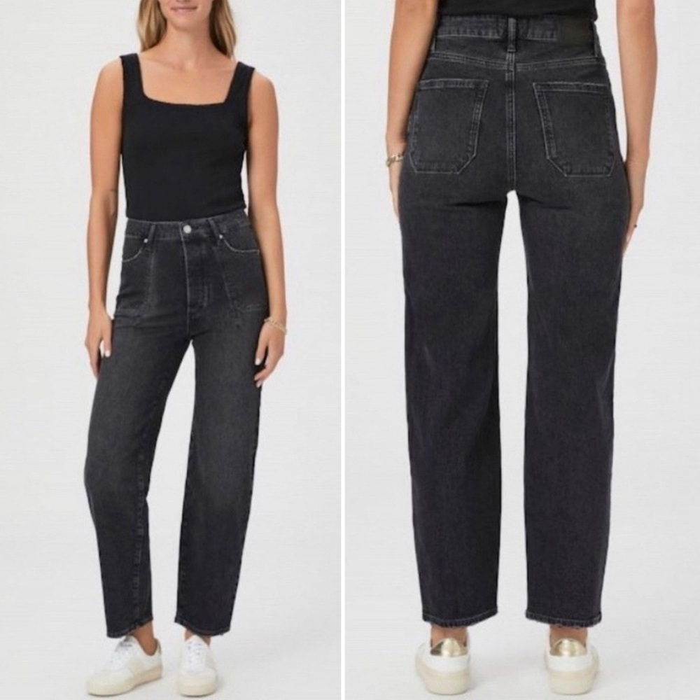 Paige Alexis Barrel Jeans 31 Viper Black Denim Minimalist Chic Classic Designer